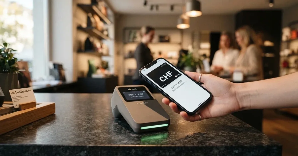 Kartenterminal und Smartphone mit einer ausstehenden Zahlungsbenachrichtigung — 40 franken bonus ohne einzahlung casino