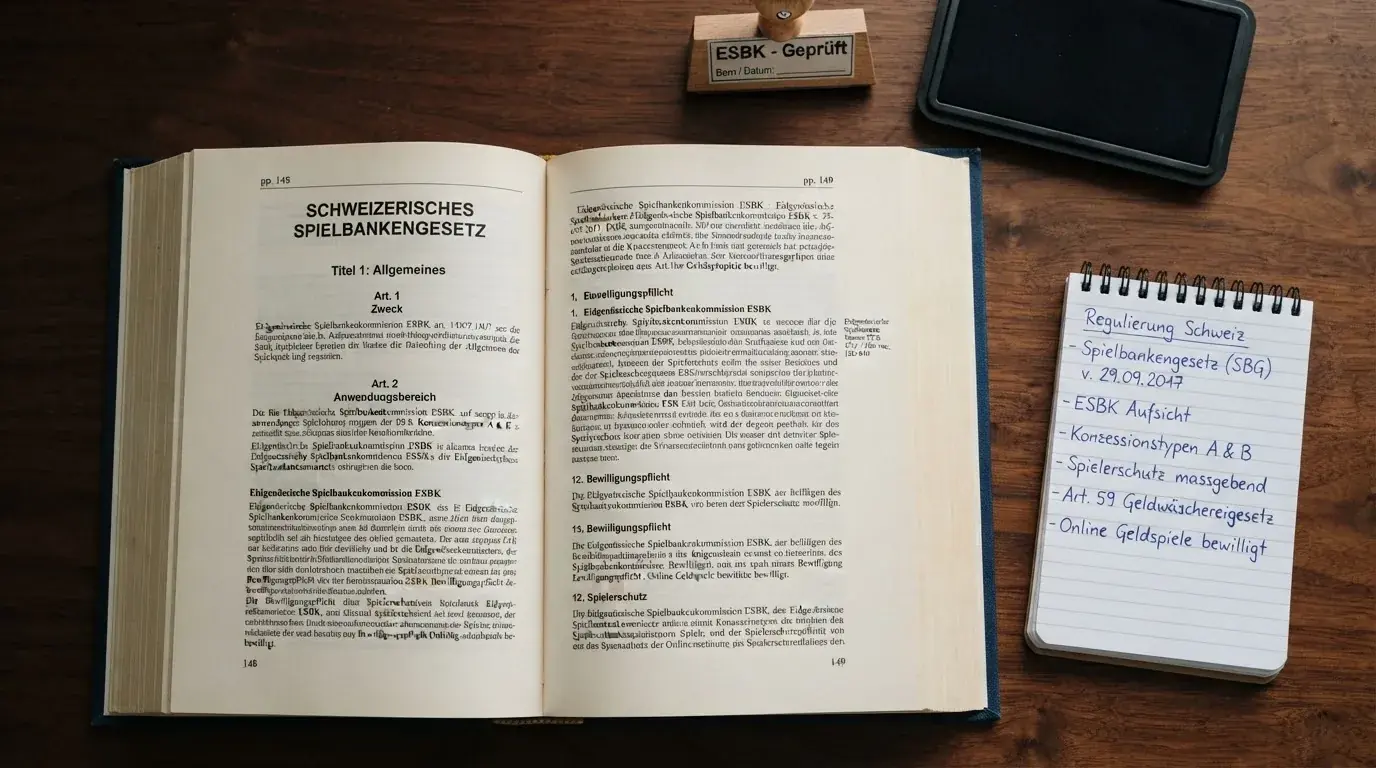Amtliches Schreiben mit Stempel auf einem Schreibtisch neben einem Gesetzbuch — online casino bonus ohne einzahlung ohne download